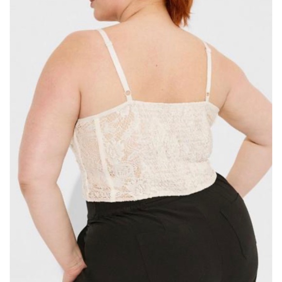 π Cream Lace Corset Top 1 1X 14 16 NWT Torrid New! - Picture 3 of 5